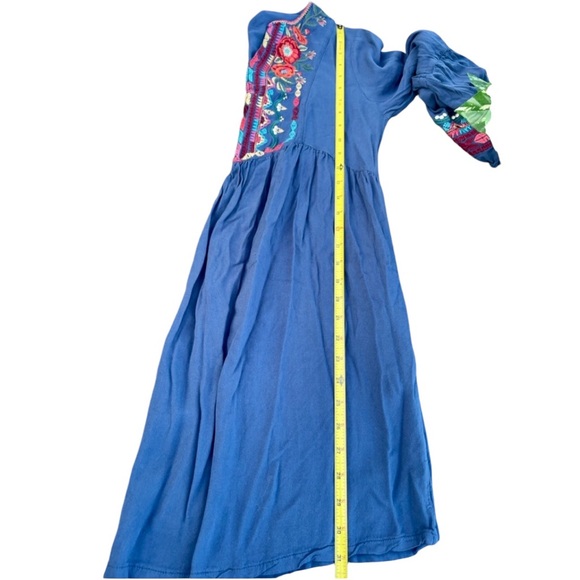 Solitaire/ Anthropologie embroidered blue tunic dress size S - Picture 4 of 6